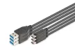 Assmann USB Type-C încărcător / cablu de date, tip C - A 1m Negru (3-pack)