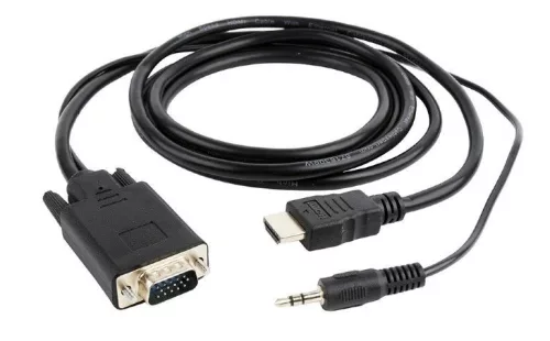 Gembird A-HDMI-VGA-03-10 HDMI la VGA și cablu adaptor audio cu un singur port 3m Negru