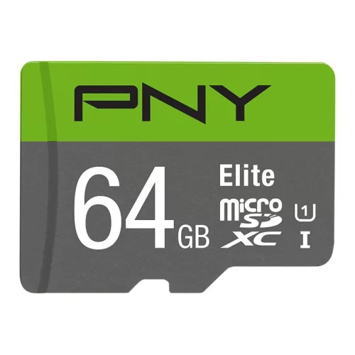 PNY 64GB microSDXC Elite Clasa 10 UHS-I + cu adaptor