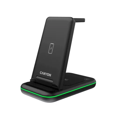 Canyon WS-304 Stație de încărcare wireless 3 în 1 Negru