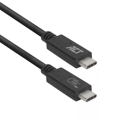 ACT AC7451 USB4 40Gbps cablu de conexiune C male - C male 0.8m Certificat USB-IF Negru