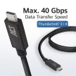 ACT AC7451 USB4 40Gbps cablu de conexiune C male - C male 0.8m Certificat USB-IF Negru