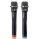 Lenco MCW-020BK Set of 2 wireless microphones with portable battery powered receiver Fekete