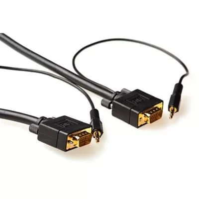ACT Cablu de conectare VGA + Audio de înaltă performanță mascul-mal 3m Negru