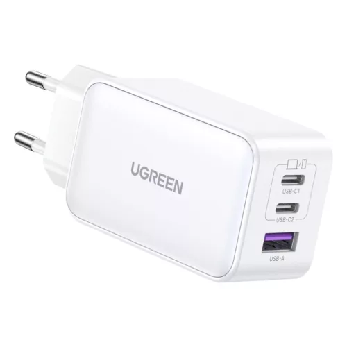 UGREEN Nexode USB-A+2*USB-C 65W GaN Tech Fast Charger Alb