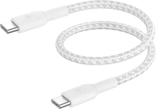 Belkin BoostCharge cablu împletit USB-C la USB-C 0,15 m alb