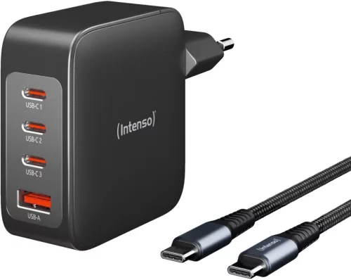 Adaptor Intenso W140A3C GaN + cablu C520C Negru