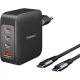 Adaptor Intenso W140A3C GaN + cablu C520C Negru