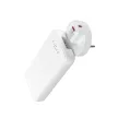 FIXED Slim Traveller 2xUSB-C utazási töltő világadapter GaN 45W, fehér