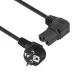 ACT Powercord mains connector Schuko CEE 7/7 male (angled) - C15 (angled left) IEC 60320 1m Fekete