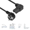 ACT Powercord mains connector Schuko CEE 7/7 male (angled) - C15 (angled left) IEC 60320 1m Fekete