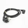 ACT Powercord mains connector Schuko CEE 7/7 male (angled) - C15 (angled left) IEC 60320 1m Fekete
