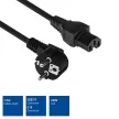 ACT Powercord mains connector Schuko CEE 7/7 male (angled) - C15 IEC 60320 1,5m Fekete