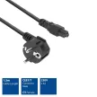 ACT Powercord mains connector Schuko CEE 7/7 male (angled) - C5 IEC 1,5m Fekete