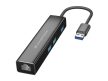 Conceptronic  DONN07BA USB to Gigabit Network Adapter with 3-Port USB Hub Fekete