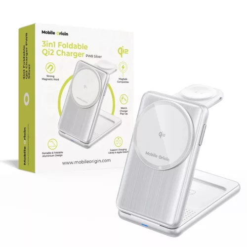 Mobile Origin 3in1 Foldable Qi2 Charger PW8 Silver
