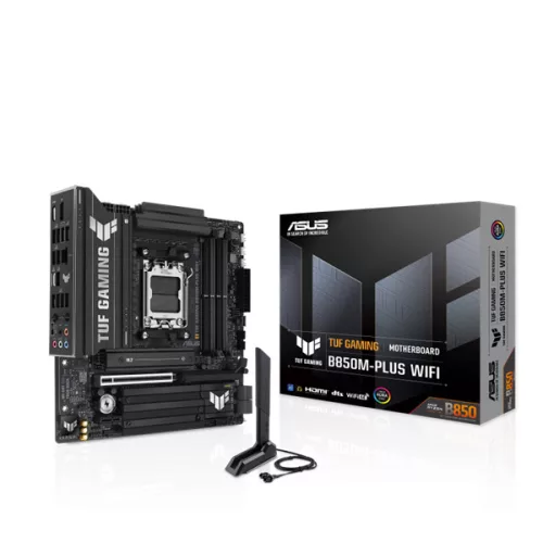 Asus Alaplap - AMD TUF GAMING B850M-PLUS WIFI AM5 (B850, ATX, 4xDDR5 8000+MHz, 4xSATA3, 3x M.2, HDMI+DP)