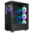 Rampage Számítógépház - SHIVA  (fekete; ablakos; ATX/Micro ATX/Mini-ITX; alsó táp; 4x120mm LED)