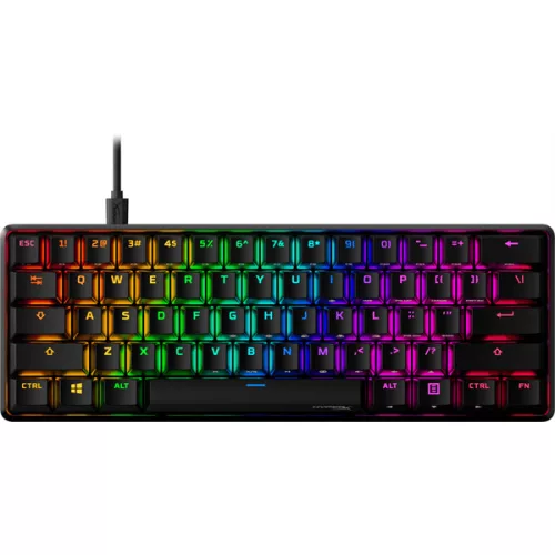 HyperX Mechanikus Billentyűzet - Alloy Origins 60 (Vezetékes, USB, 60 gomb, HX Red switch, angol kiosztás, fekete)