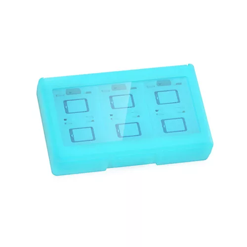 Dobe Switch / Switch 2 játéktároló 24 slot - Átlátszó Kék