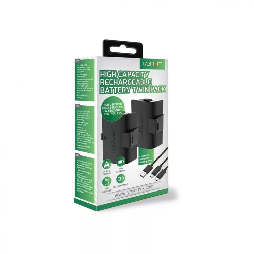Venom Xbox One / Series S / X pachet de baterii negru ( 2 buc 1100mAh) + cablu de încărcare de 3 metri VS2883