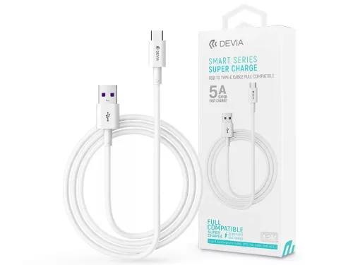 DEVIA USB - CABLU DE ÎNCĂRCARE ȘI DATE USB TIP-C 5V 1,5 M - ALB
