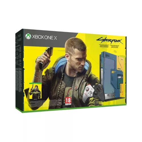 Xbox One X 1 TB Cyberpunk Edition Fekete kontrollerrel (second hand, 6 lună garanție)