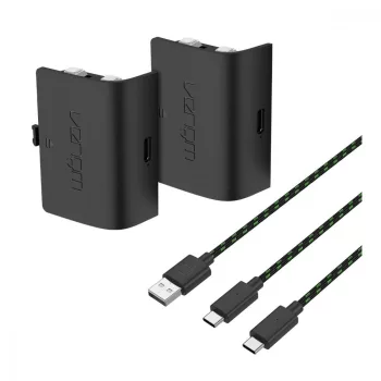   Venom Xbox One / Series S / X pachet de baterii negru (2 buc) + cablu de încărcare de 3 metri VS2882