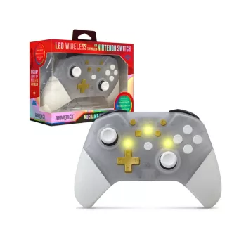   Armor3 NuChamp vezeték nélküli kontroller Switch - Áttetsző LED (M07467-CL)