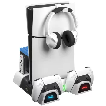   Froggiex PS5 / PS5 Slim Suport multifuncțional pentru căști (FX-P5-C4-W)