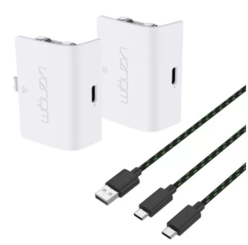 Venom Xbox One / Series S / X pachet de baterii alb (2 buc) + cablu de încărcare de 3 metri VS2872