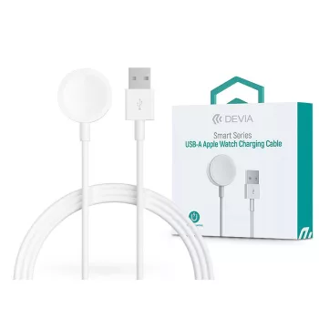   Devia Smart Series cablu de încărcare magnetic pentru Apple Watch + cablu USB-A - alb ST381980