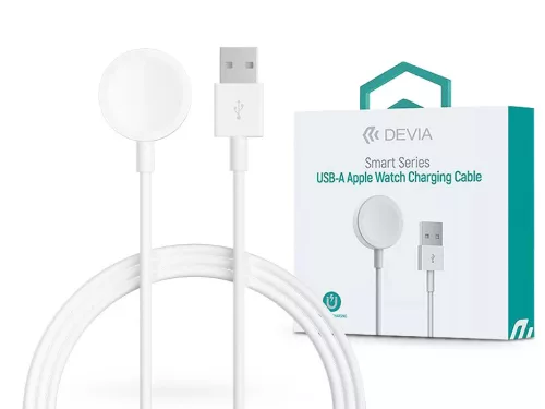 Devia Smart Series cablu de încărcare magnetic pentru Apple Watch + cablu USB-A - alb ST381980