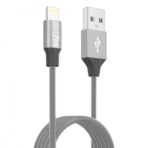 Dotfes A03 TPE mat cablu Lightning-USB, gri, 1 metru