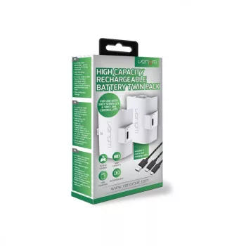  Venom Xbox One / Seria S / X pachet de baterii albe ( 2 buc 1100mAh) + cablu de încărcare de 3 metri VS2874