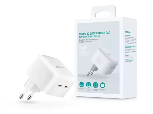ADAPTOR ÎNCĂRCĂTOR DE REȚEA DEVIA GAN CU INTRARE 2XTYPE-C - 35W