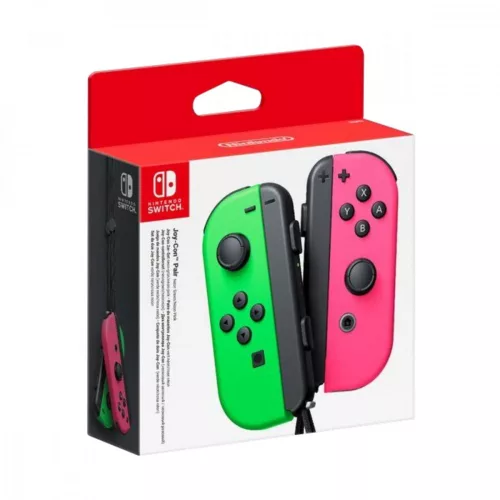 Controler Nintendo Switch Joy-Con verde neon și roz