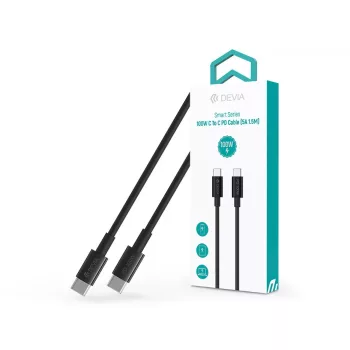   Cablu de date și încărcare Devia Smart Series 100W Type-C / Type-C 1,5 m – negru