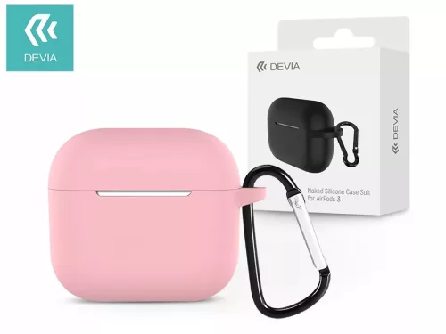 CARCASĂ DIN SILICON DEVIA PENTRU CĂȘTILE AIRPODS 3 - ROZ