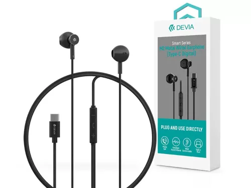 Devia Smart Series M2 Metal In-Ear Stereo Headphones - Type-C - Negru