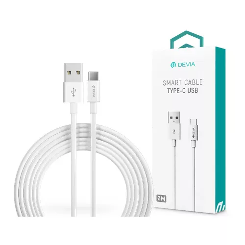 DEVIA USB - CABLU DE ÎNCĂRCARE ȘI DATE USB TIP-C 2 M - ALB
