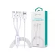 DEVIA Cablu USB cu cablu de 1,2 m - Micro USB - TYPE-C - LIGHTNING - ALB