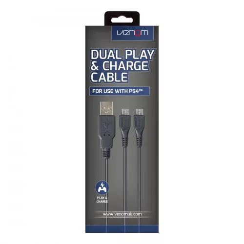 Venom Dual Play Charge cablu de încărcare de 3 metri PS4 VS2794